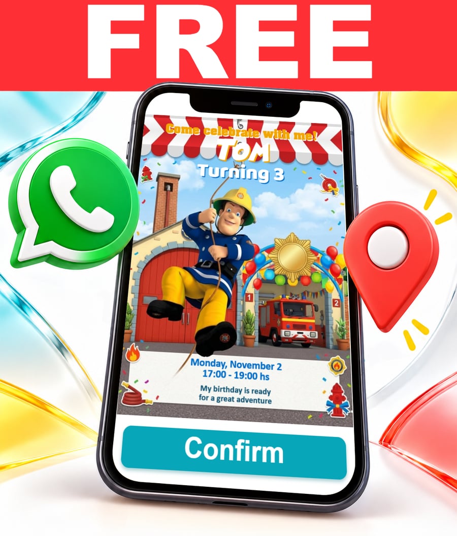 Free Fireman Sam interactive invitation
