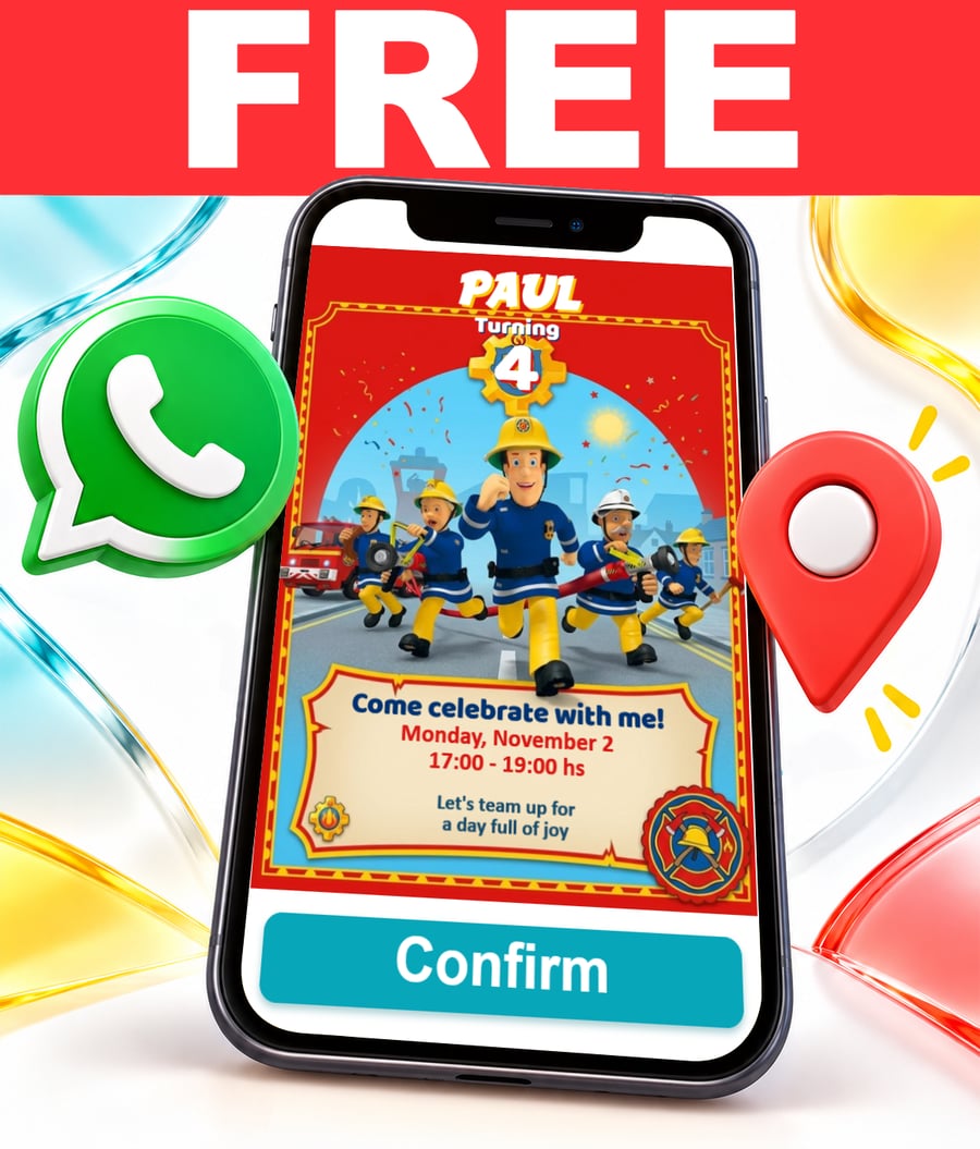 Invito interattivo di Sam Il Pompiere Gratis