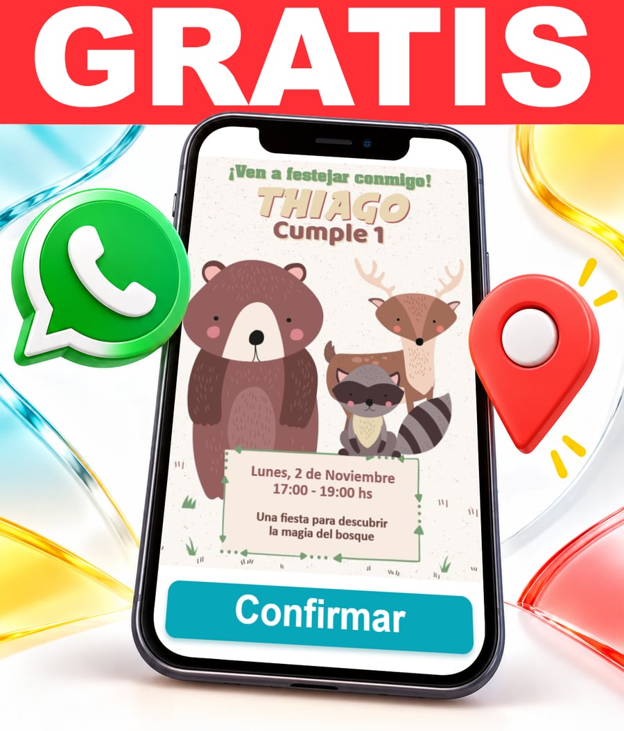 Invitación interactiva de Animales del Bosque Gratis