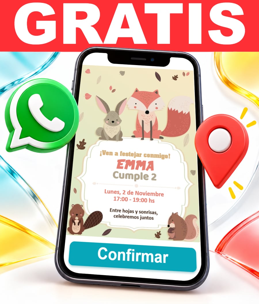 Invitación interactiva de Animales del Bosque Gratis