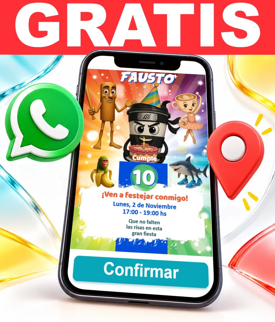 Invitación interactiva de Brainrot Tralalero Tralala Gratis