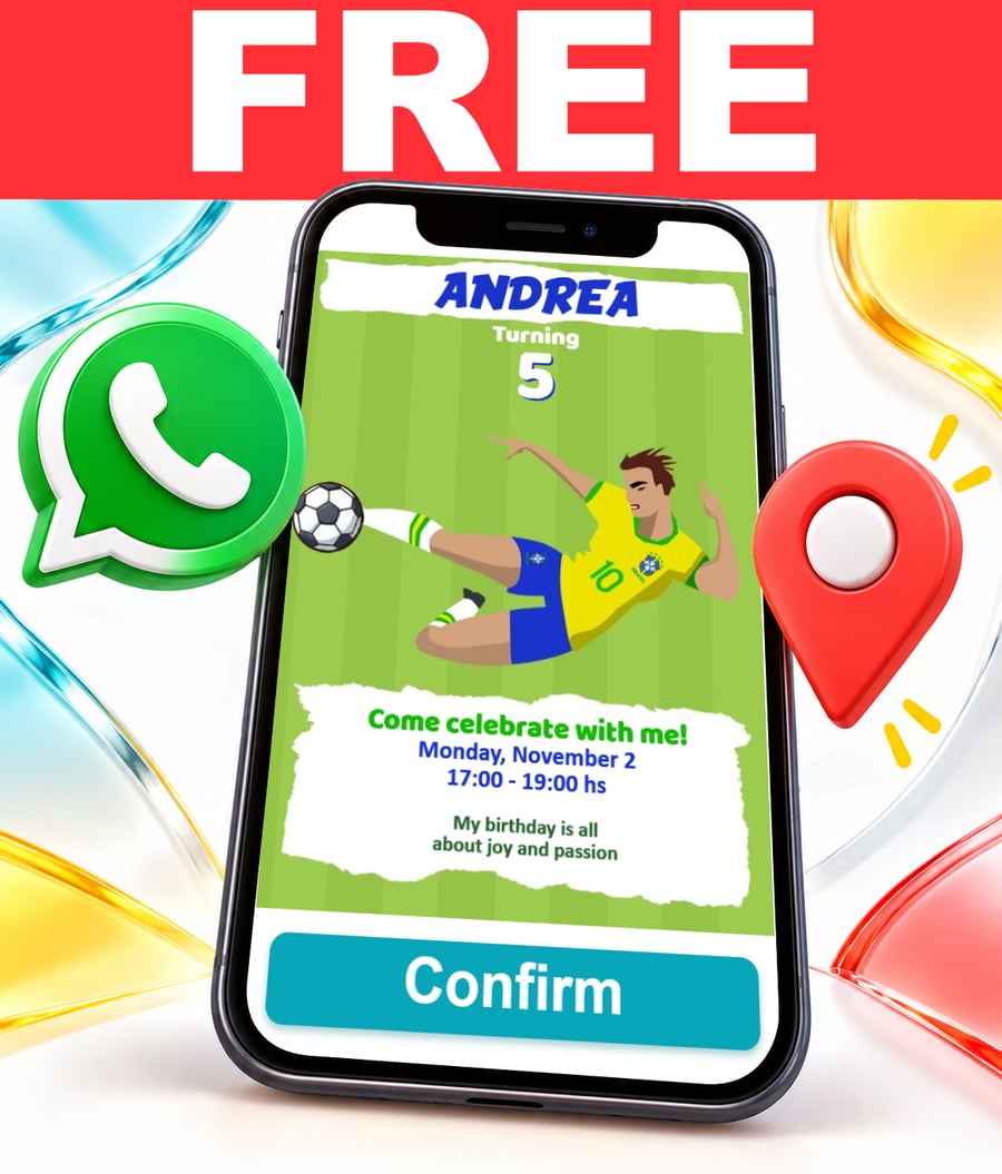Free Brazil Football interactive invitation