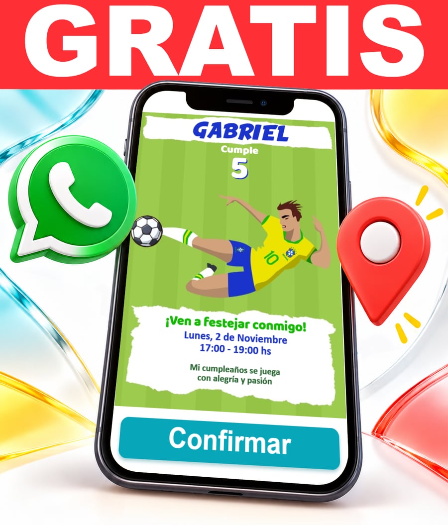 Invitación interactiva de Selección de Fútbol de Brasil Gratis