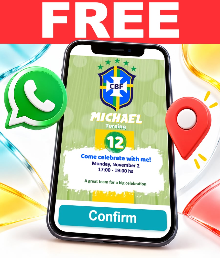 Free Brazil Football interactive invitation