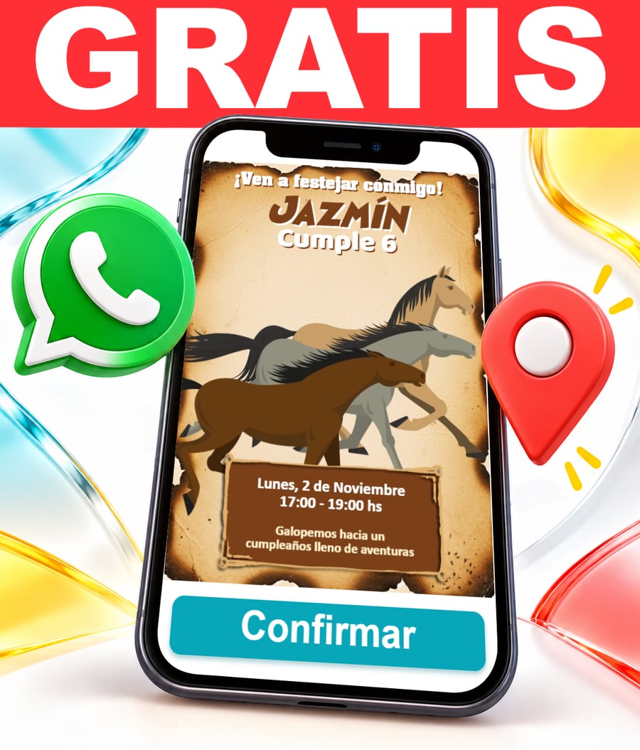 Invitación interactiva de Caballos Gratis