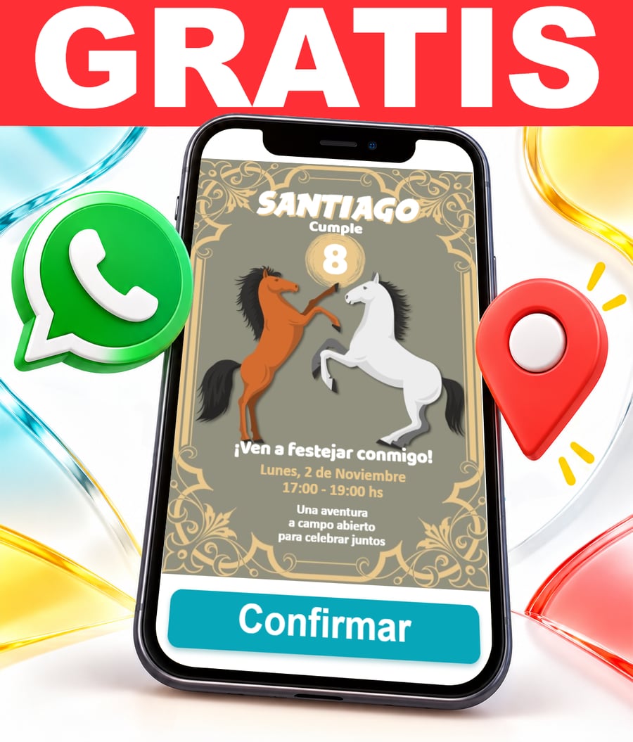 Invitación interactiva de Caballos Gratis