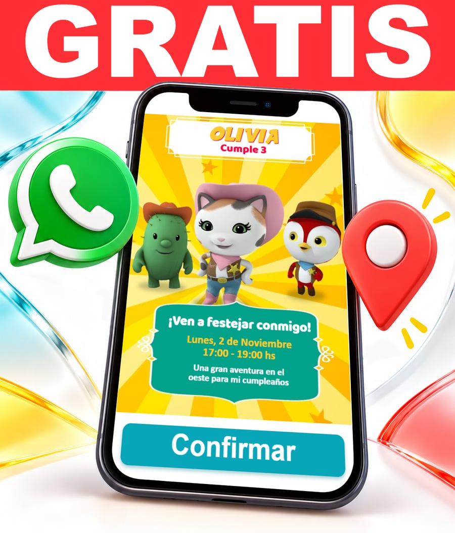 Invitación interactiva de Sheriff Callie Gratis