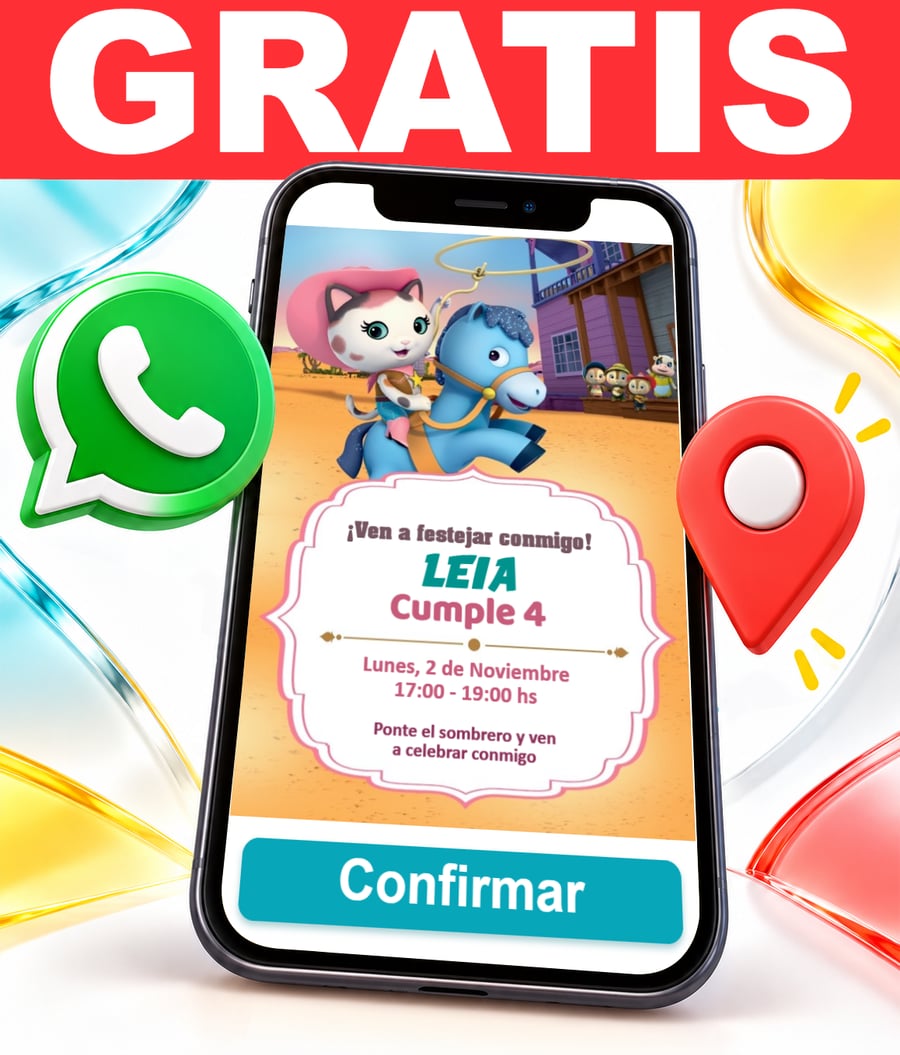 Invitación interactiva de Sheriff Callie Gratis