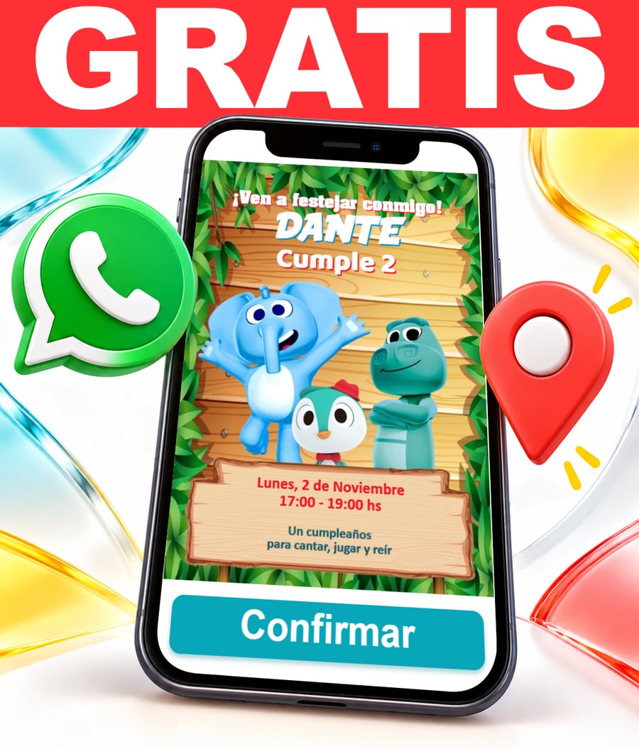 Invitación interactiva de Canciones del Zoo Gratis