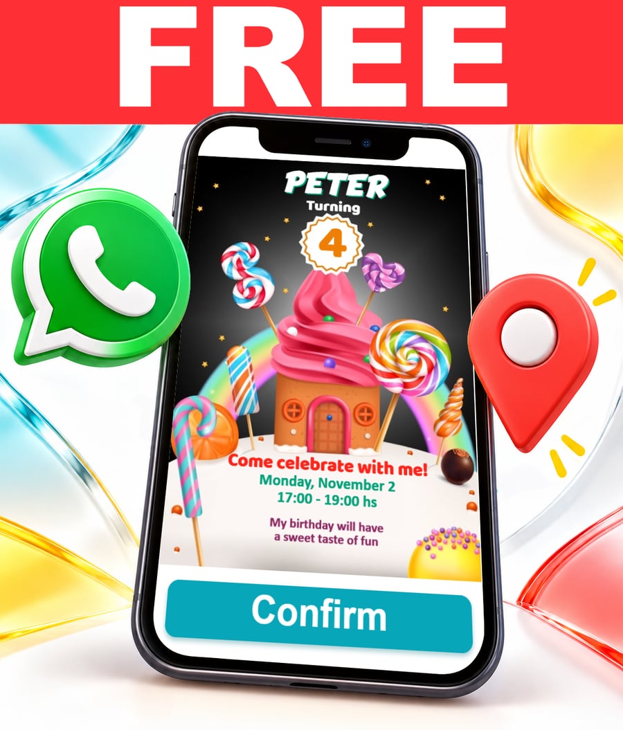 Free Candy Land interactive invitation