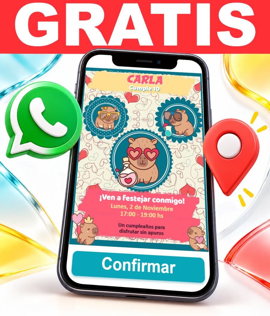 Invitación interactiva de Carpincho Gratis