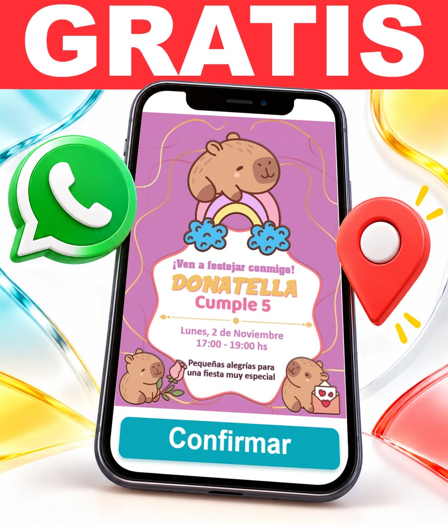 Invitación interactiva de Carpincho Gratis