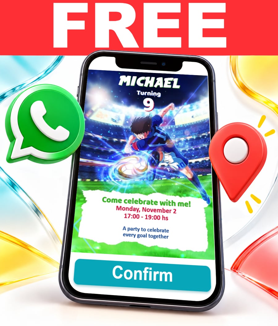 Free Captain Tsubasa interactive invitation