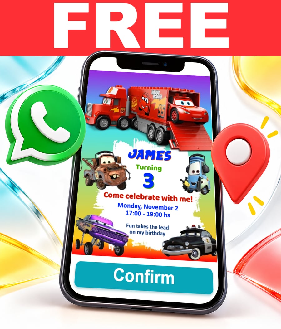 Free Cars interactive invitation