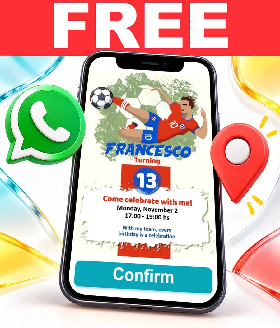 Convite interativo de Chilean Soccer Team Grátis