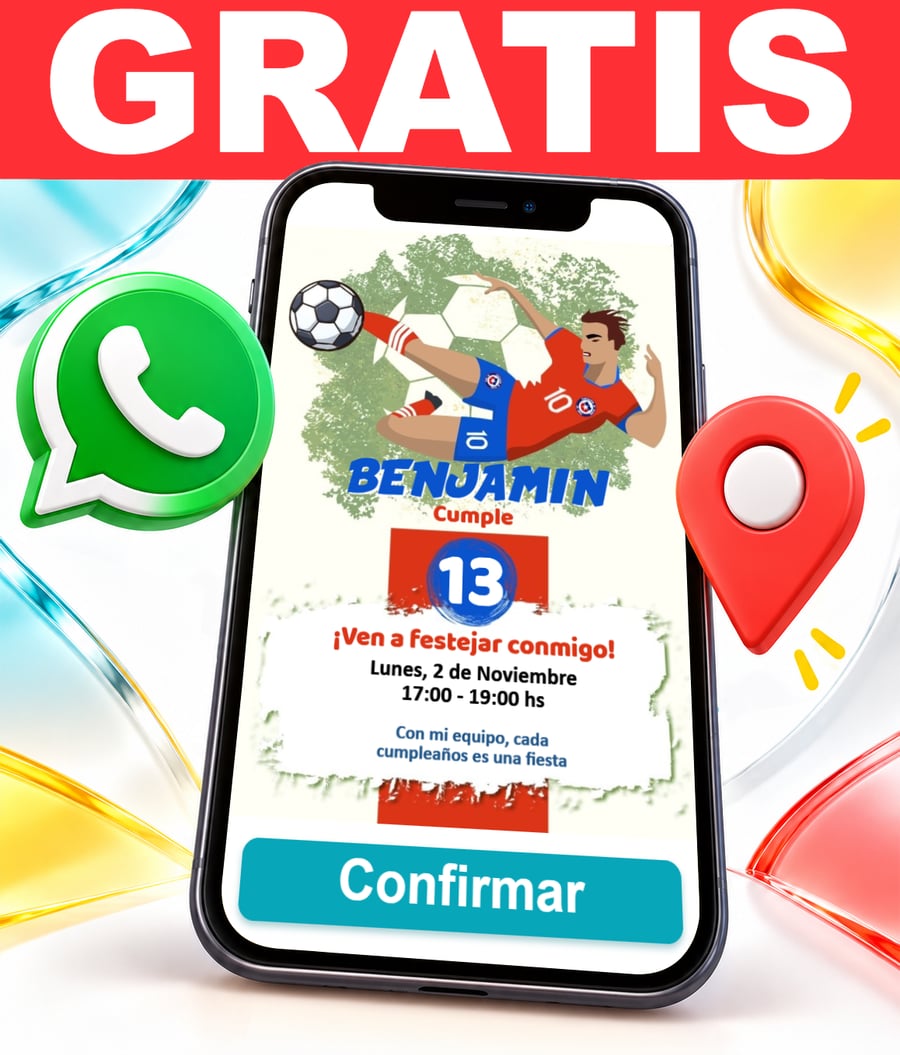 Invitación interactiva de Selección de Fútbol de Chile Gratis