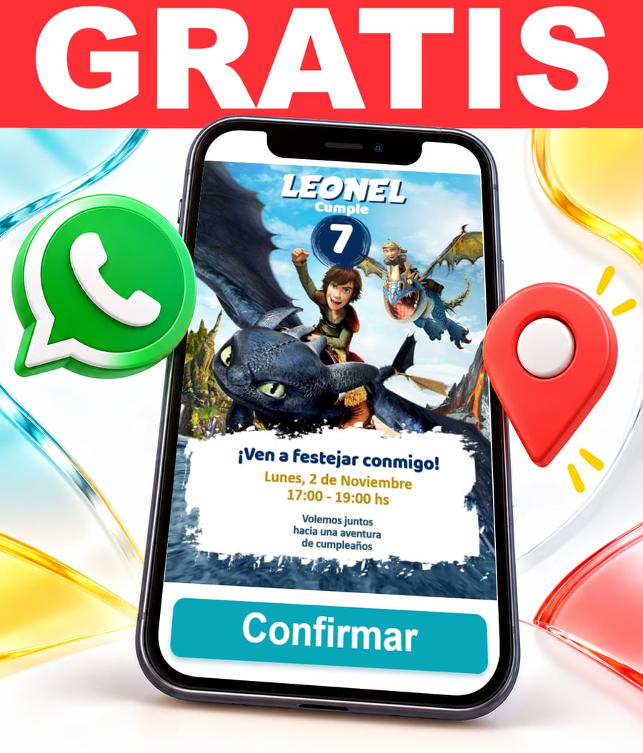 Invitación interactiva de Chimuelo Desdentado Cómo entrenar a tu Dragón Gratis