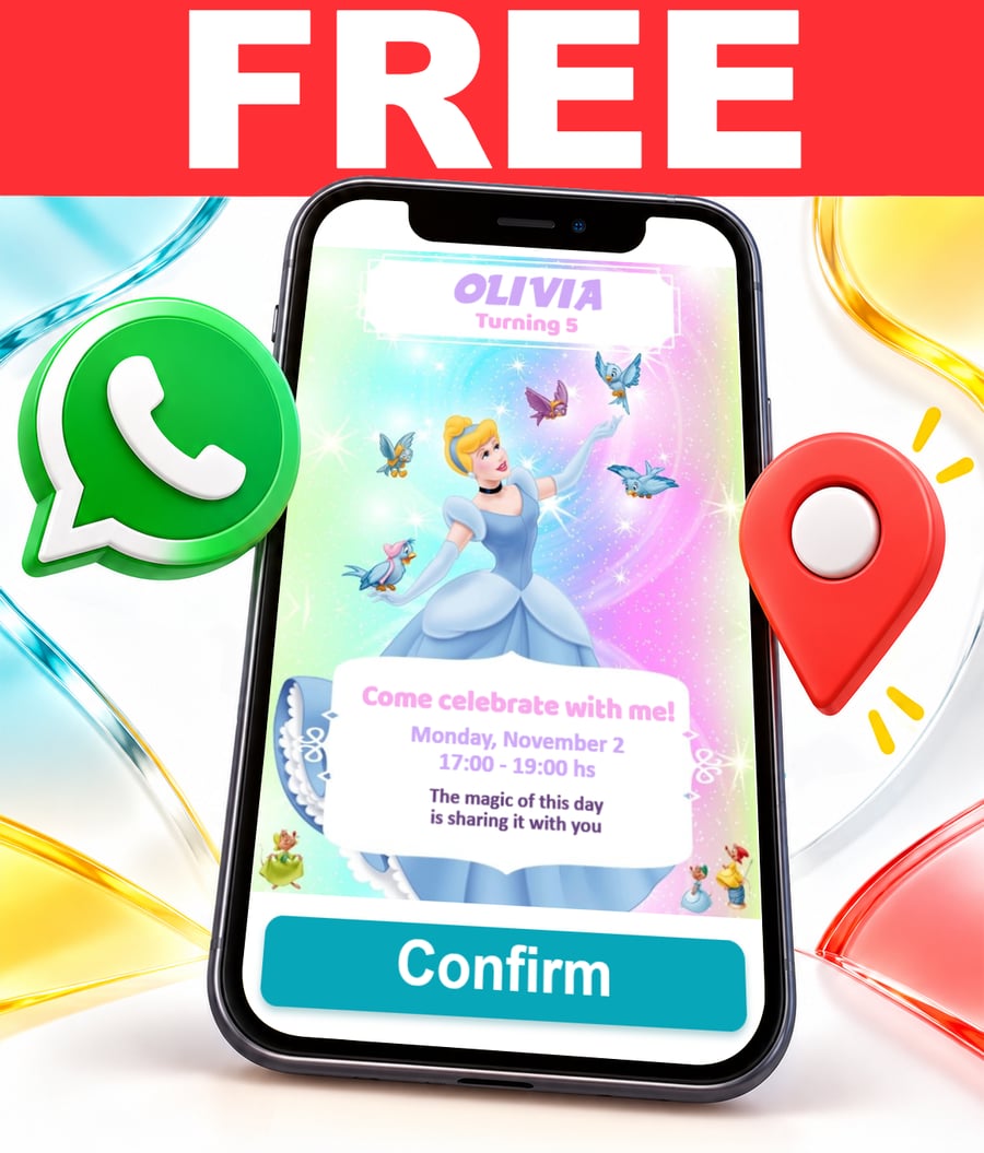 Free Cinderela interactive invitation