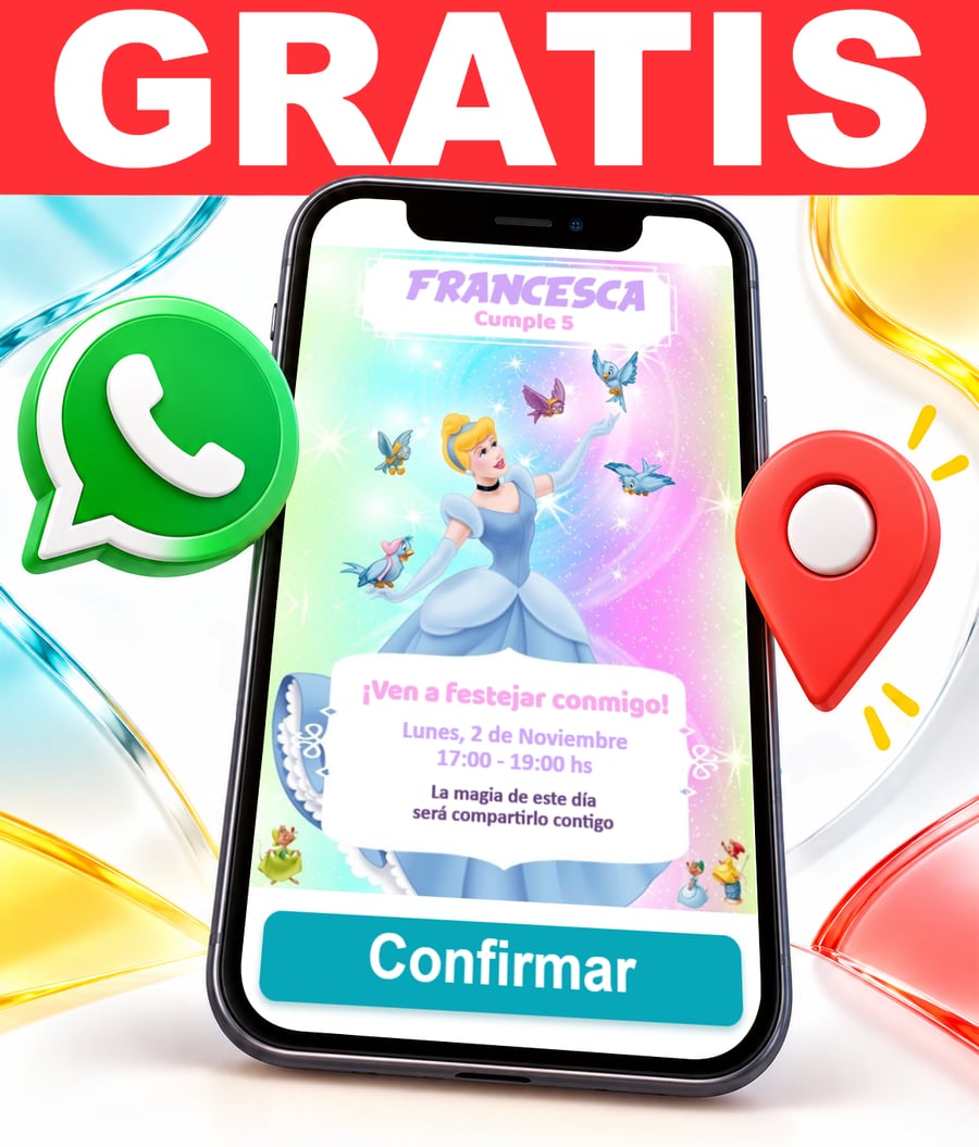 Invitación interactiva de Cenicienta Gratis