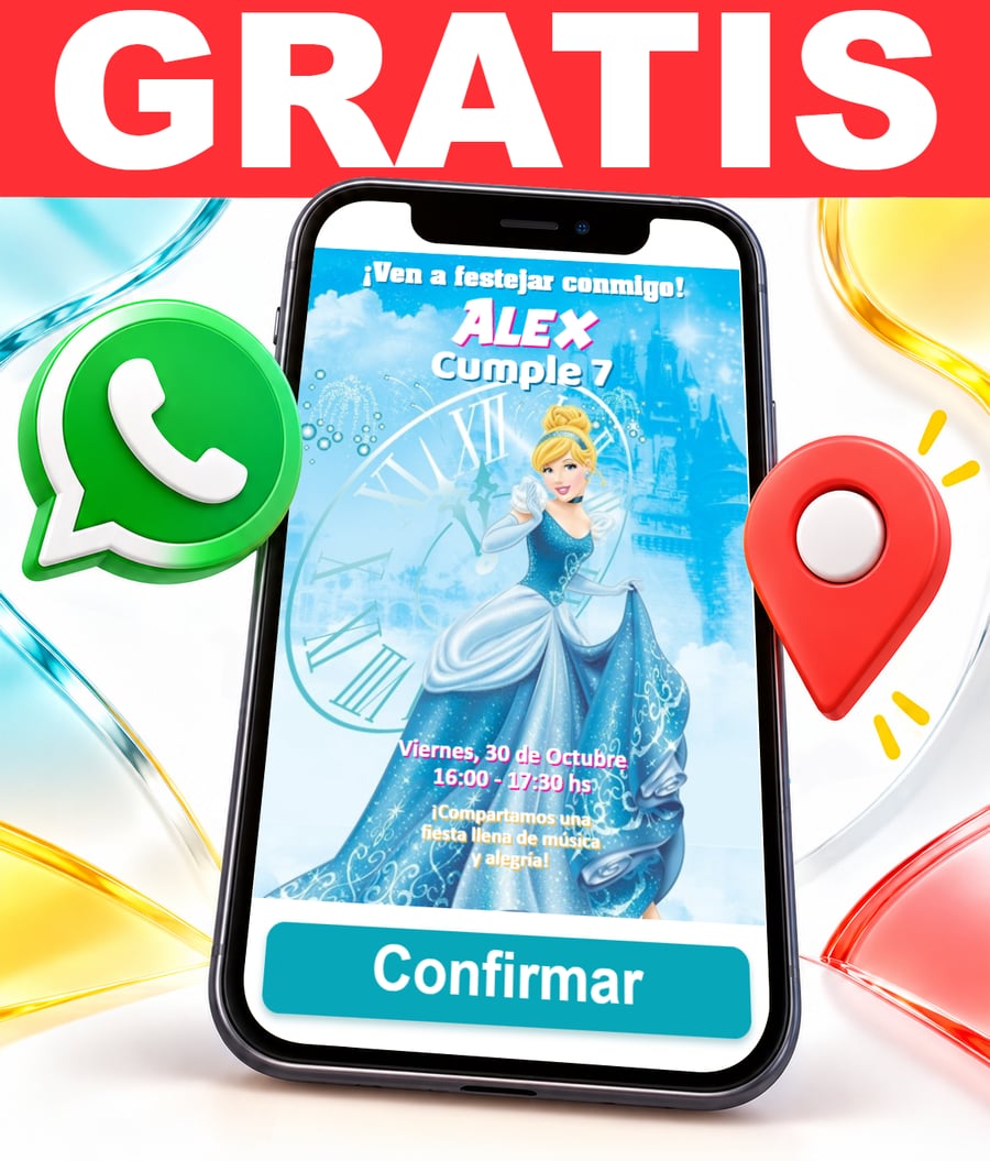 Invitación interactiva de Cenicienta Gratis