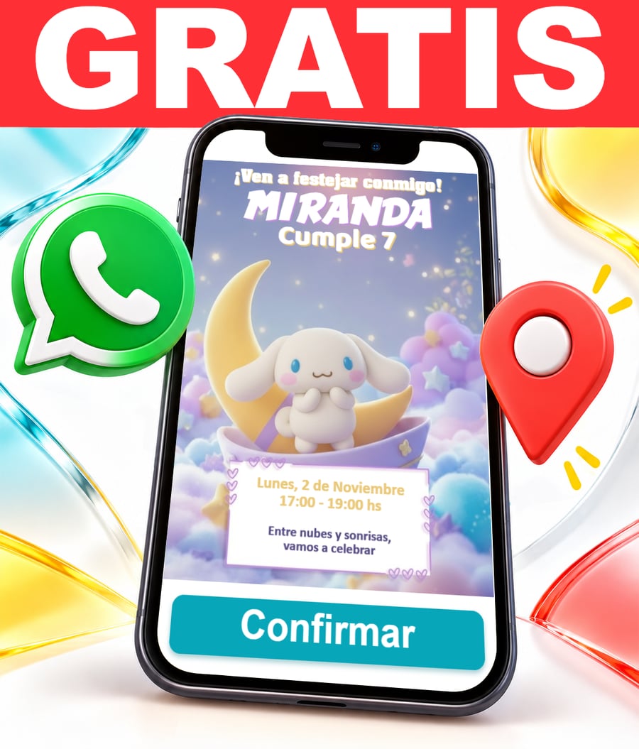 Invitación interactiva de Cinnamoroll Gratis