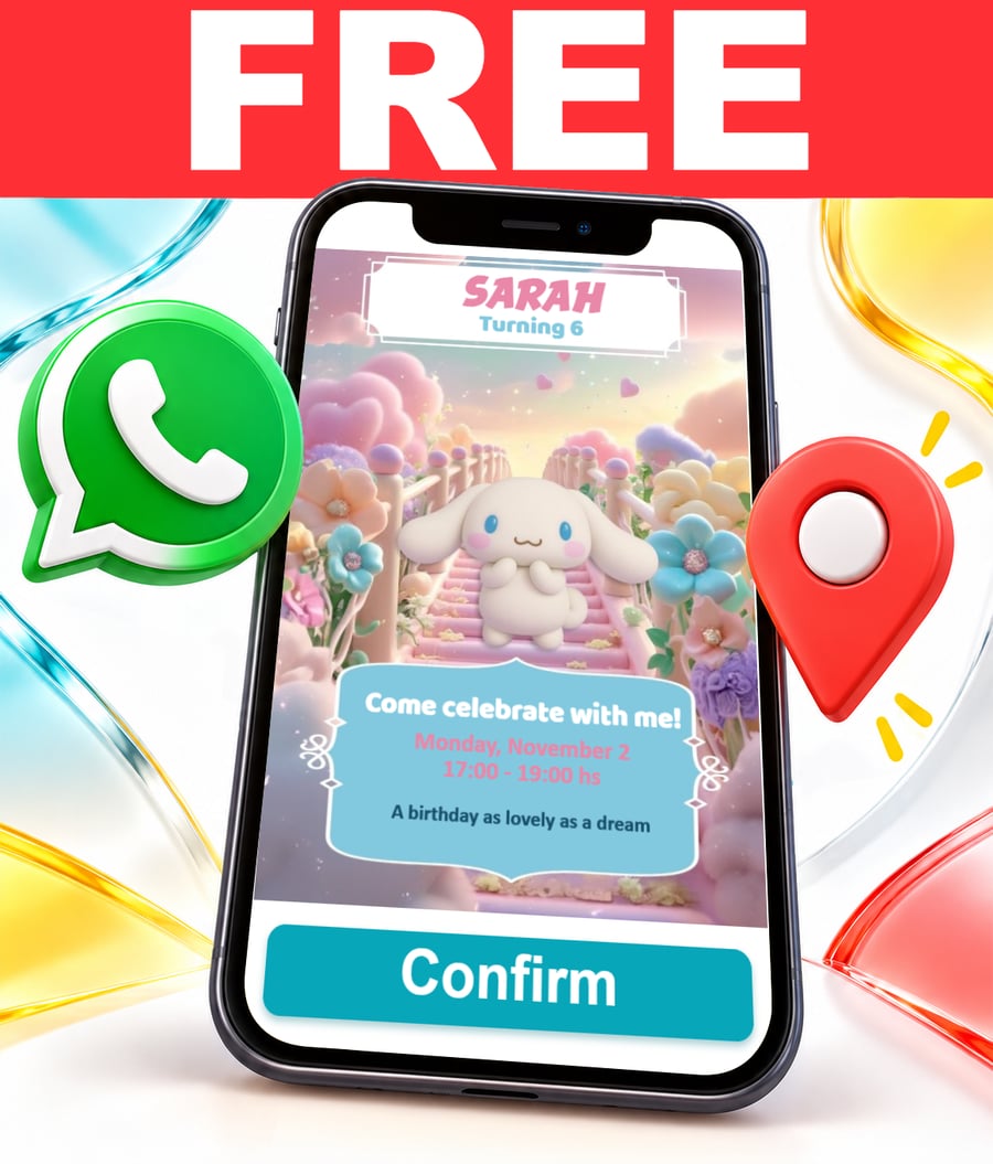 Free Cinnamoroll interactive invitation