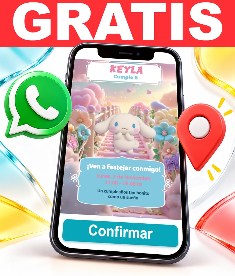 Invitación interactiva de Cinnamoroll Gratis