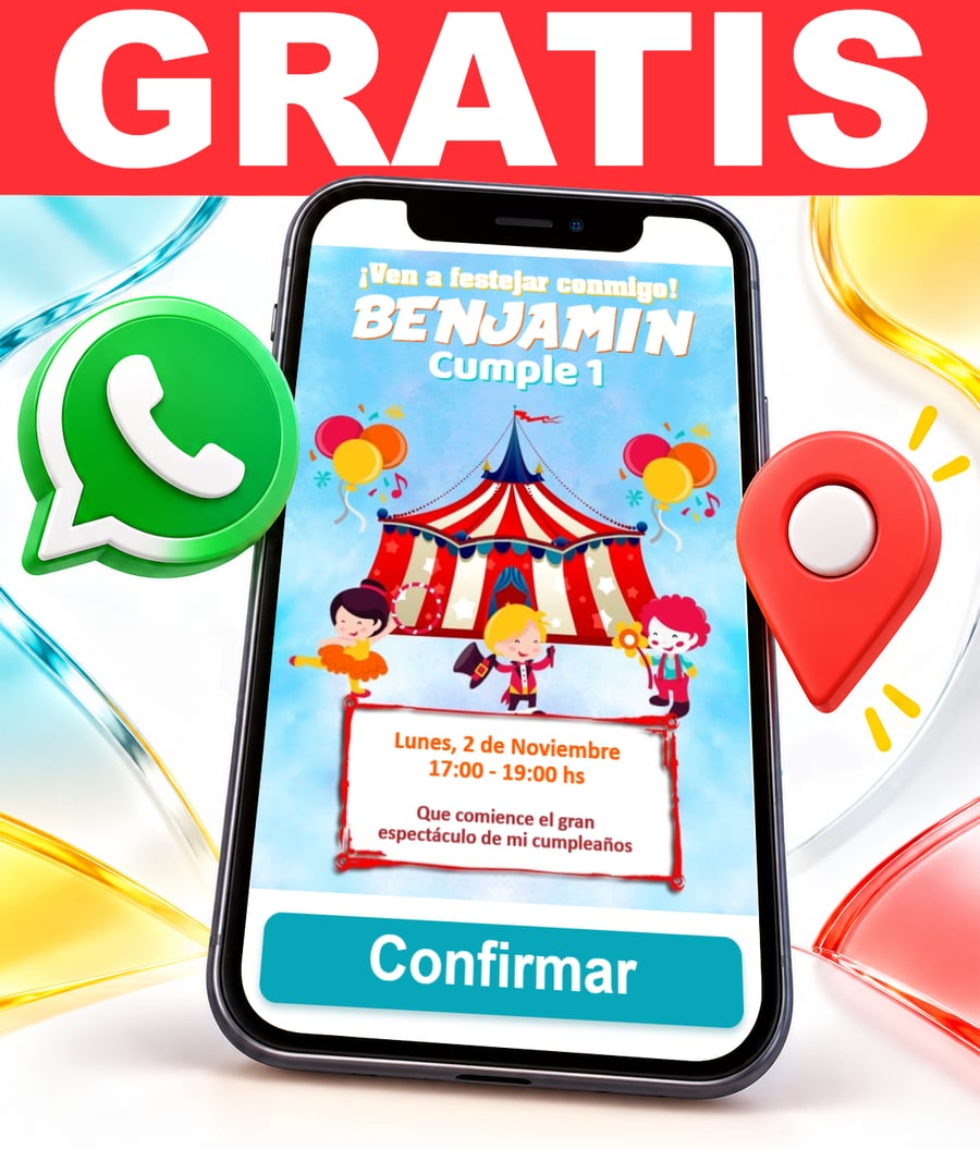 Invitación interactiva de Circo Gratis