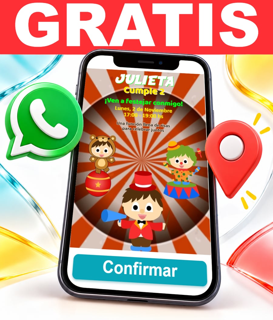 Invitación interactiva de Circo Gratis