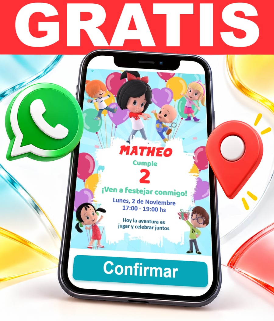 Invitación interactiva de Cleo y Cuquin Gratis
