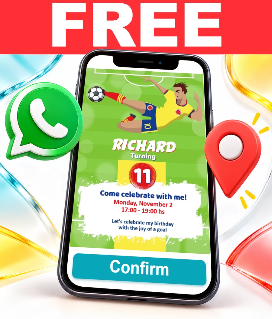 Invito interattivo di Squadra di Calcio della Colombia Gratis