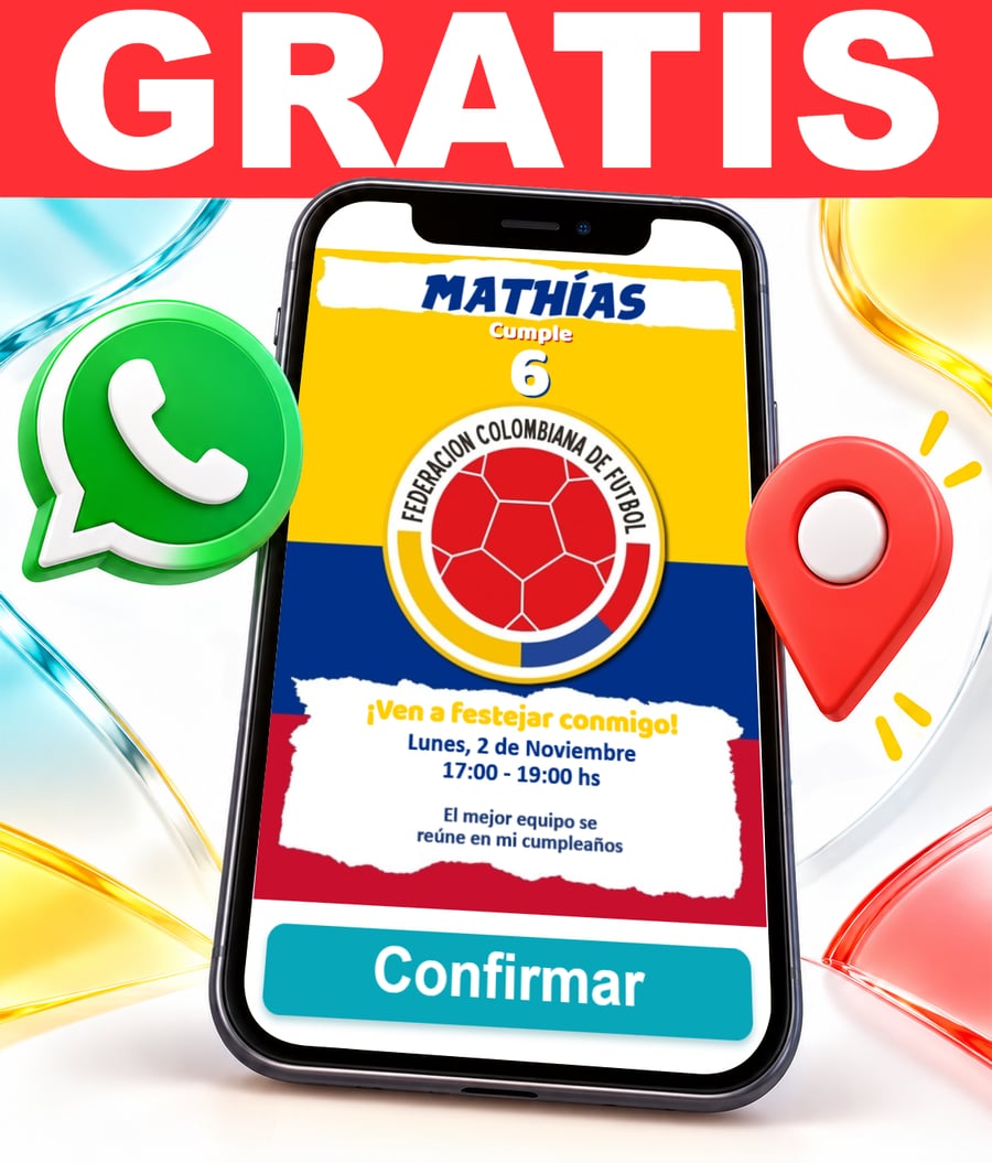 Invitación interactiva de Selección Colombiana de Fútbol Gratis