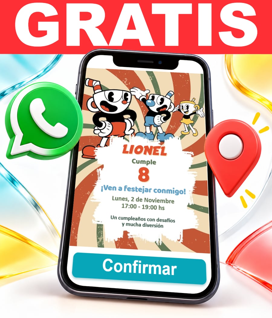 Invitación interactiva de Cuphead Gratis