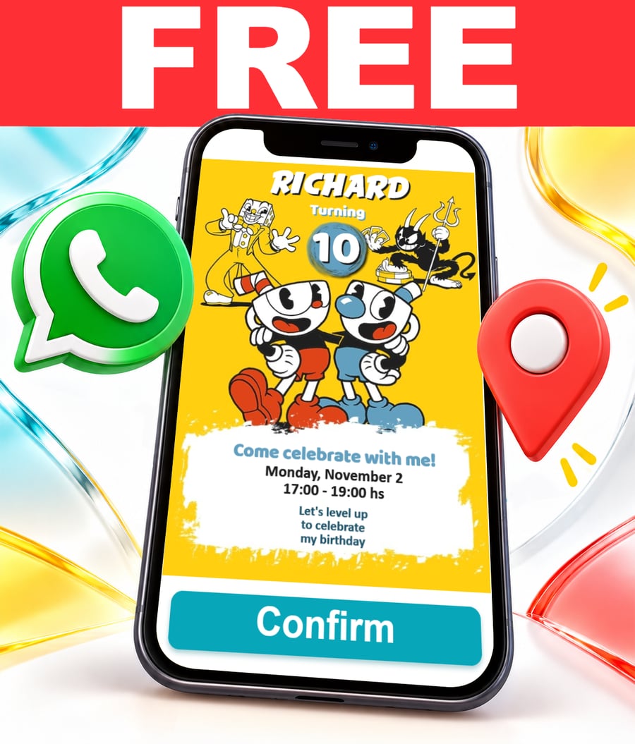 Convite interativo de Cuphead Grátis