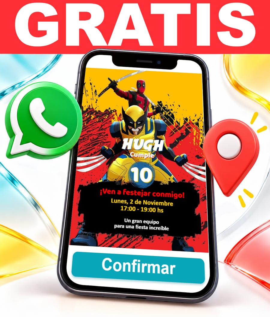 Invitación interactiva de Deadpool y Wolverine Gratis