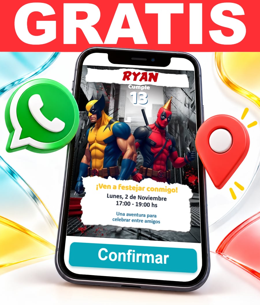 Invitación interactiva de Deadpool y Wolverine Gratis