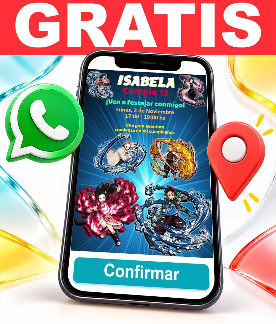 Invitación interactiva de Demon Slayer Kimetsu no Yaiba Gratis