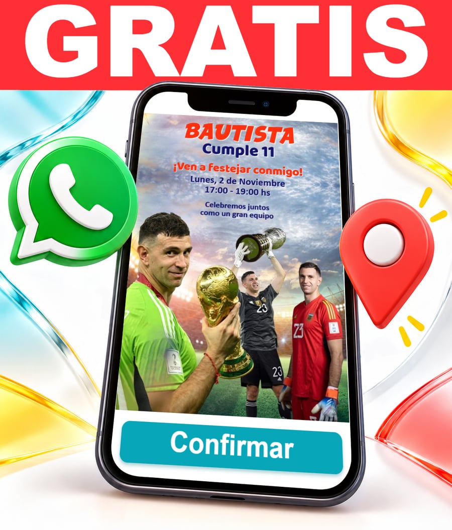 Invitación interactiva de Emiliano Dibu Martinez Gratis