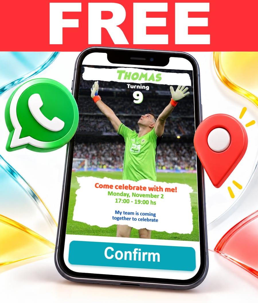 Free Emiliano Dibu Martinez interactive invitation