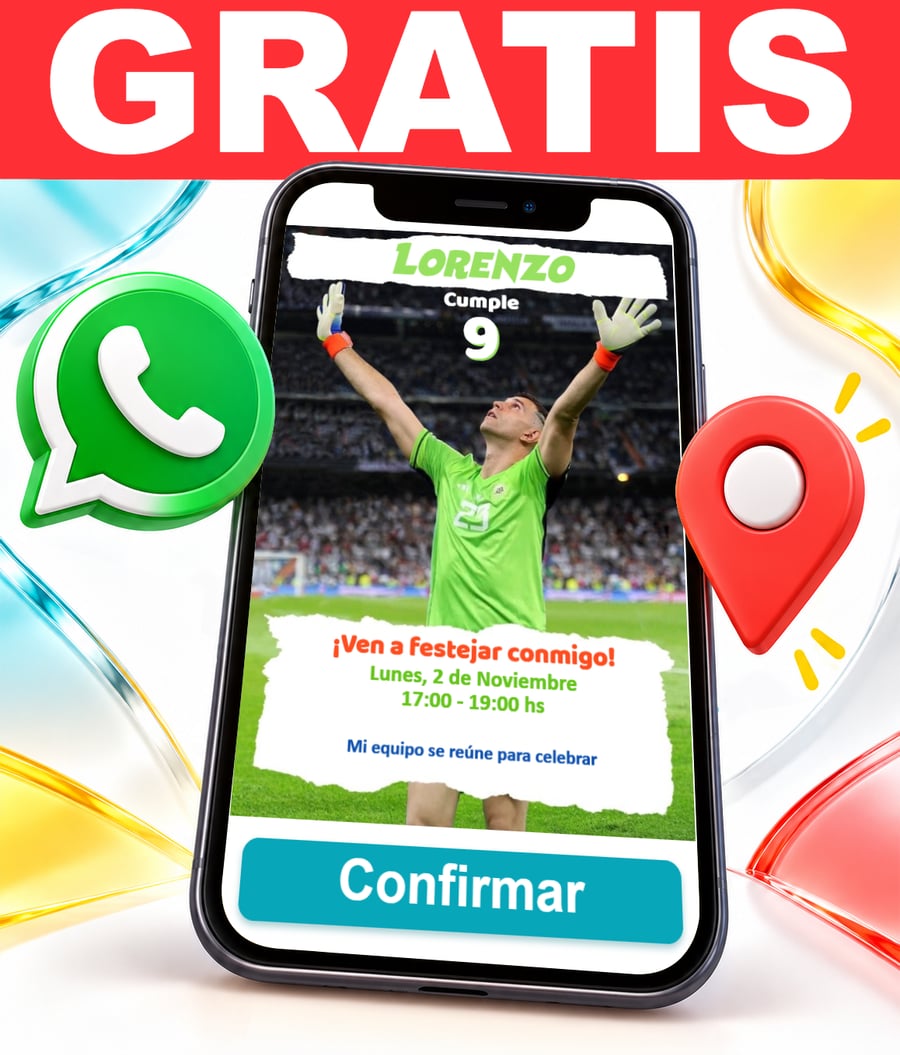 Invitación interactiva de Emiliano Dibu Martinez Gratis