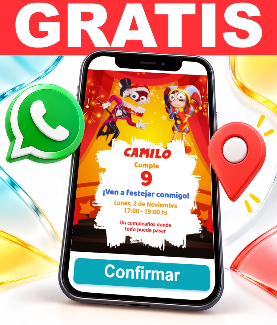 Invitación interactiva de El Asombroso Circo Digital Gratis