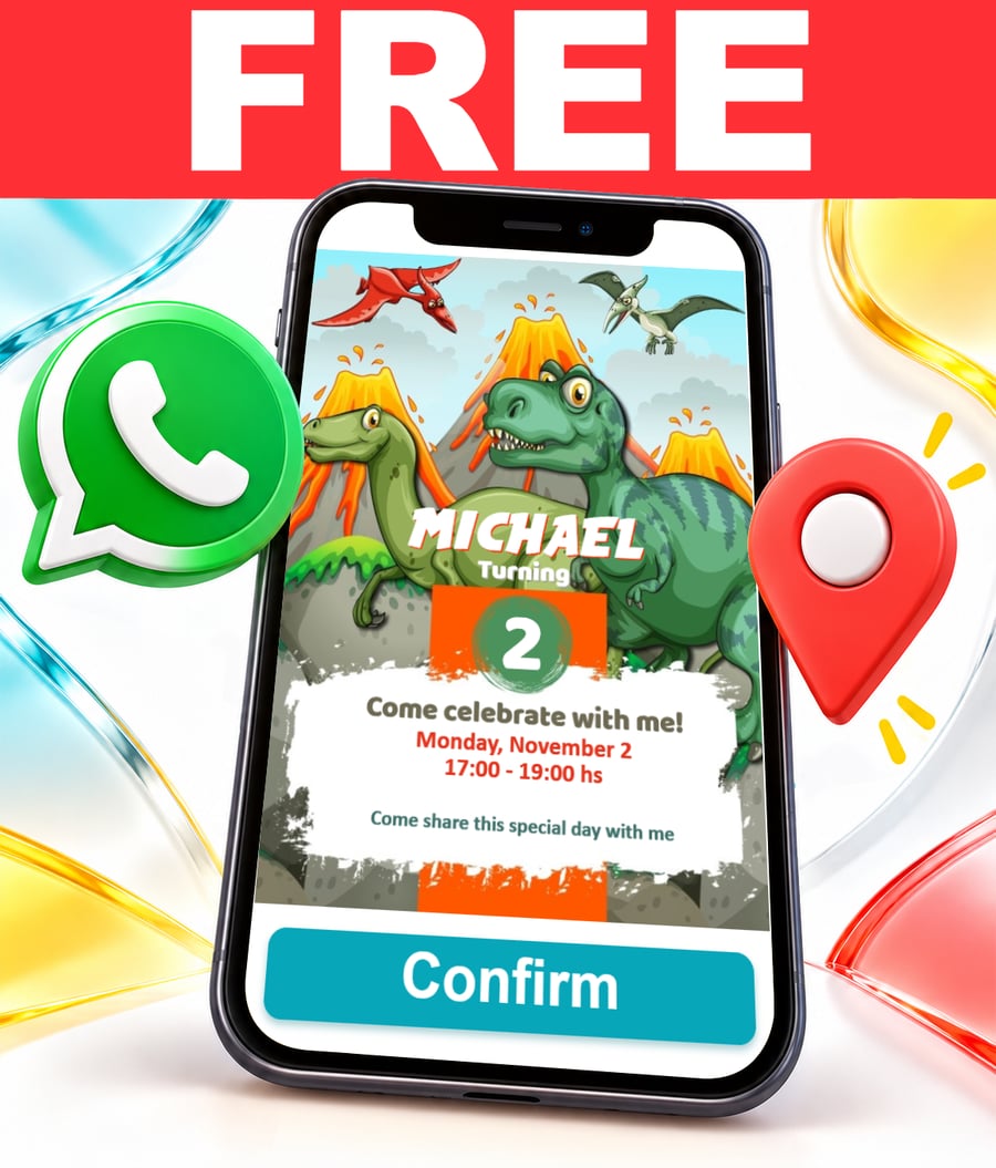 Free Dinosaurs interactive invitation