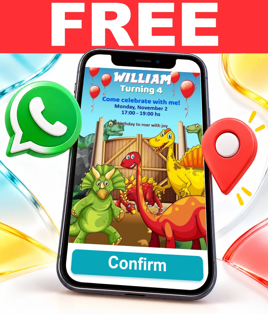 Free Dinosaurs interactive invitation