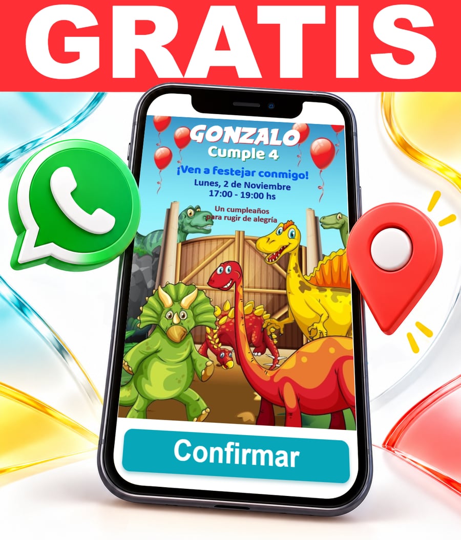 Invitación interactiva de Dinosaurios Gratis