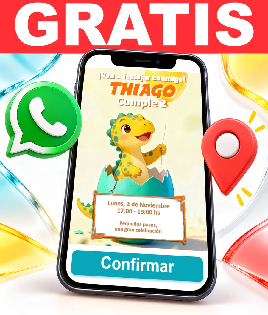Invitación interactiva de Fiesta de Dinosaurios Bebés Gratis