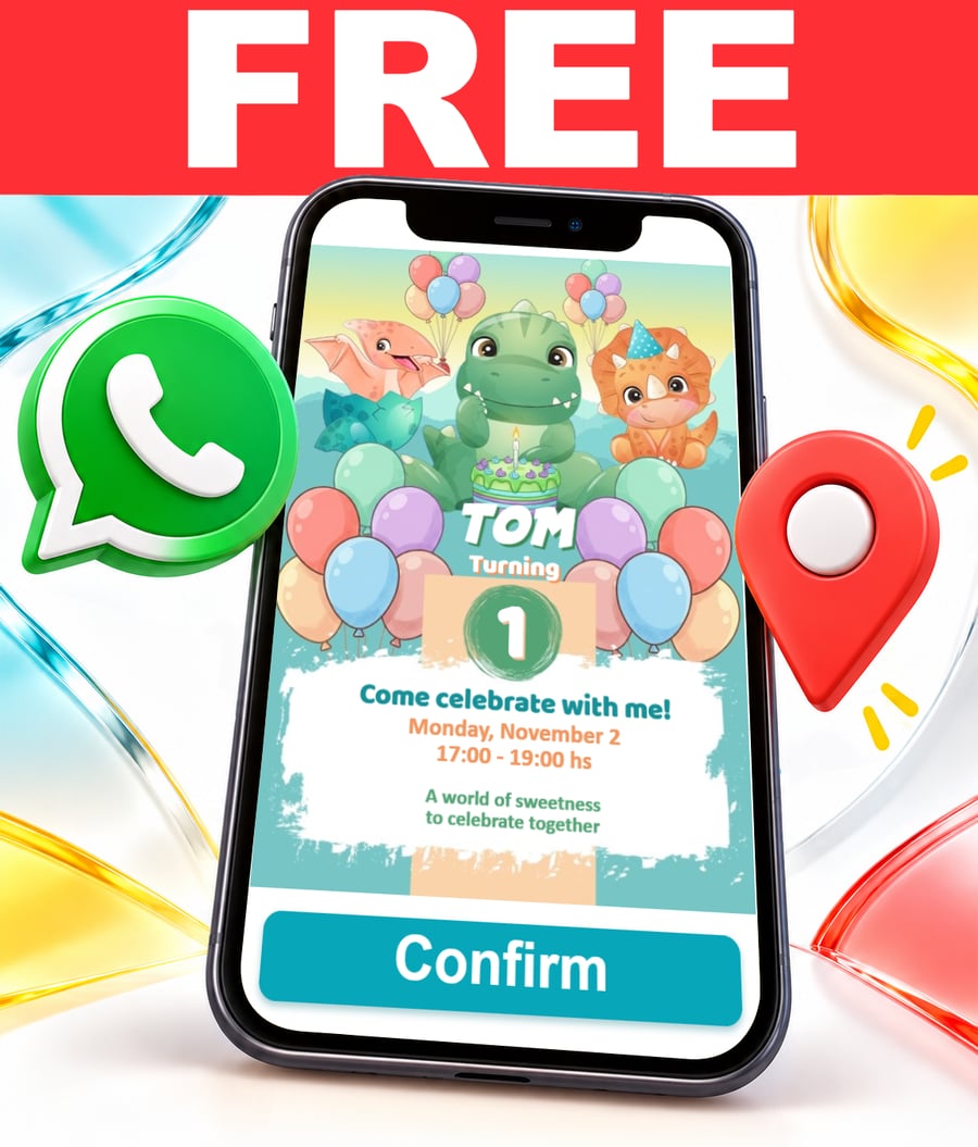 Free Baby Dinosaur Party interactive invitation