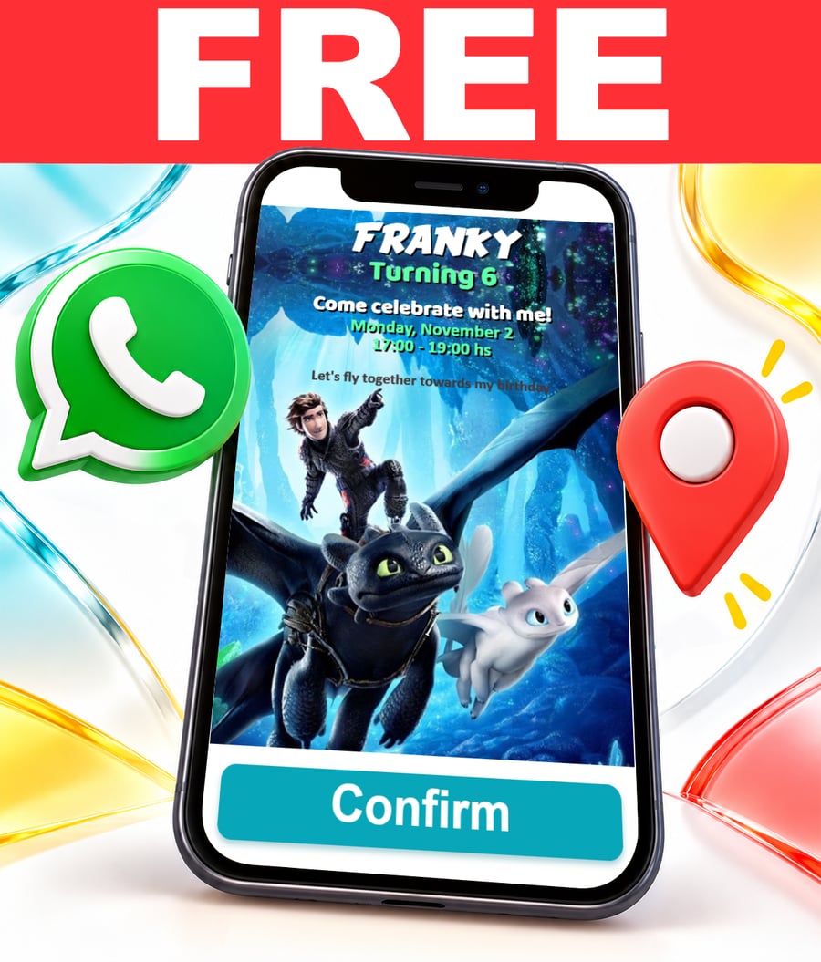 Free How to Train Your Dragon interactive invitation