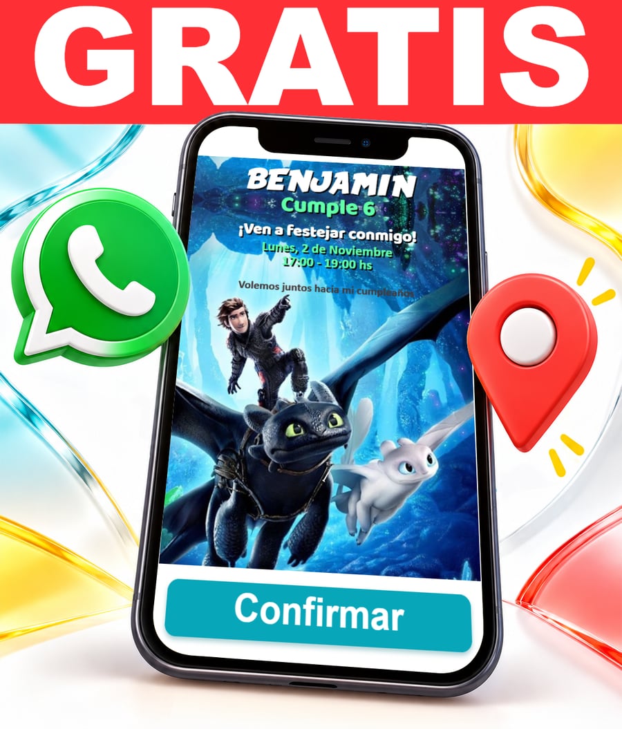 Invitación interactiva de Cómo entrenar a tu Dragón Gratis