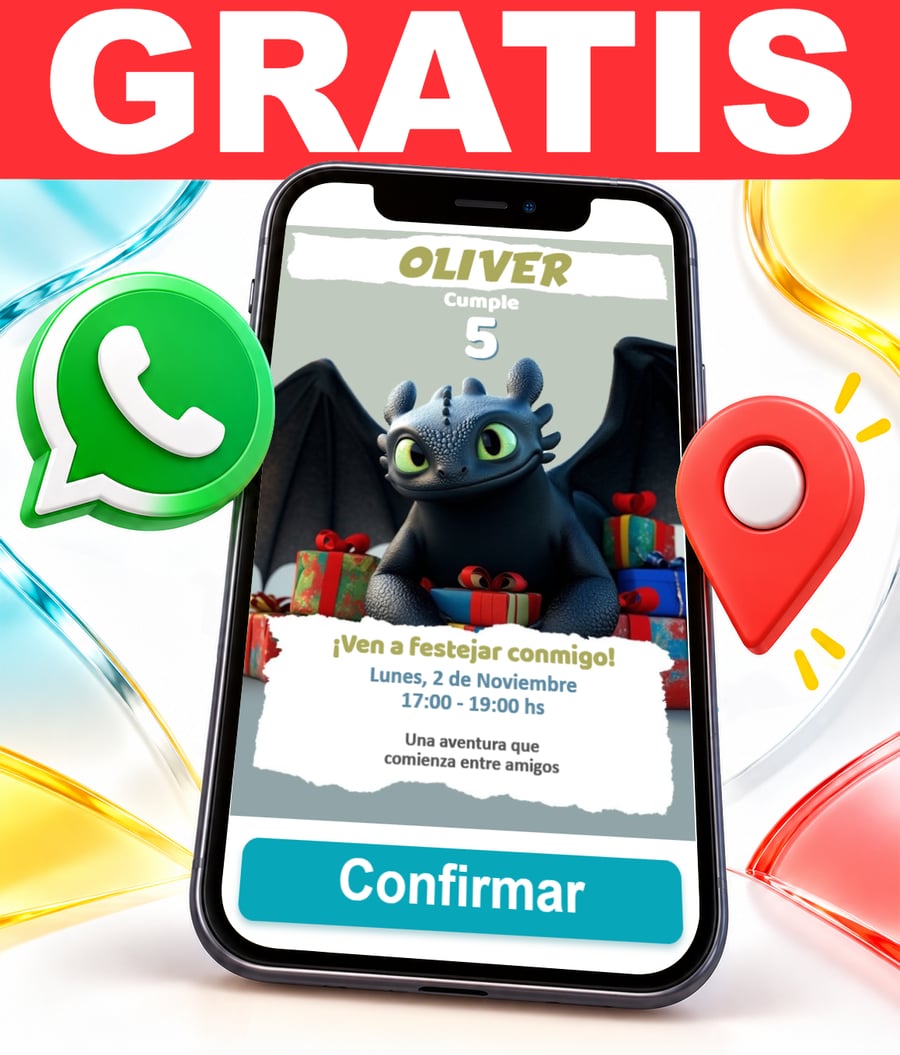 Invitación interactiva de Cómo entrenar a tu Dragón Gratis