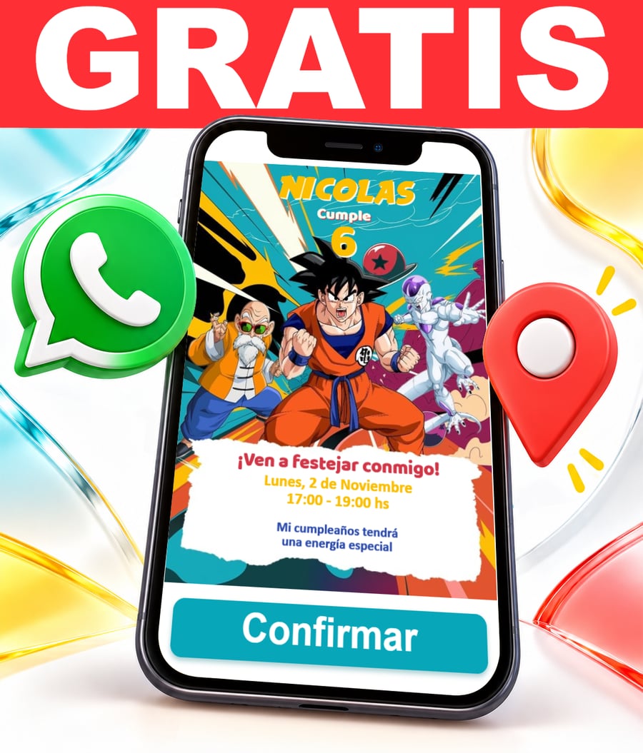 Invitación interactiva de Dragon Ball Gratis